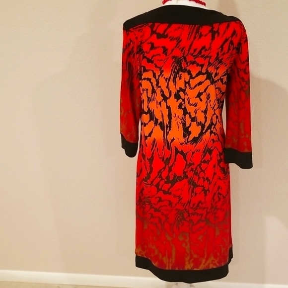 Beautiful vintage 555 Los Angeles dress, size Small, abstract design.3/4 sleeves - Picture 2 of 6